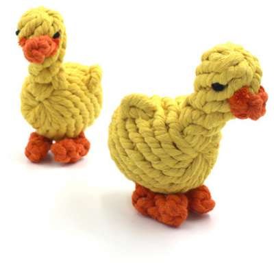 Hot Sale Cute Duck Shape Pet Bite Resistant Rope Knot Toy