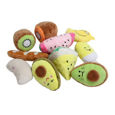 Amazon Hot Selling Fruit Shaped Pet Plush Dog Chew Toy