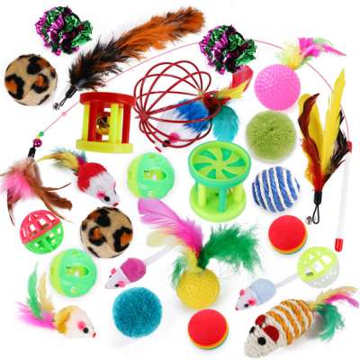 Amazon Cat Toy Value Combination Tease Cat Stick Mouse Bell Ball Feather 26-pcs Set